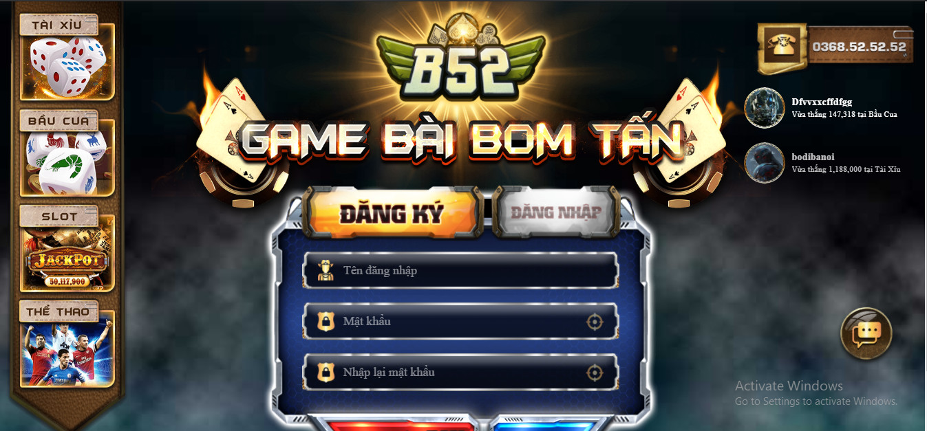 Các trò chơi có tại cổng game B52 cực hay