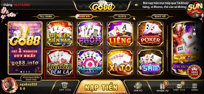 Kho tàng game bài đổi thưởng tại Go88 phong phú và đa dạng 