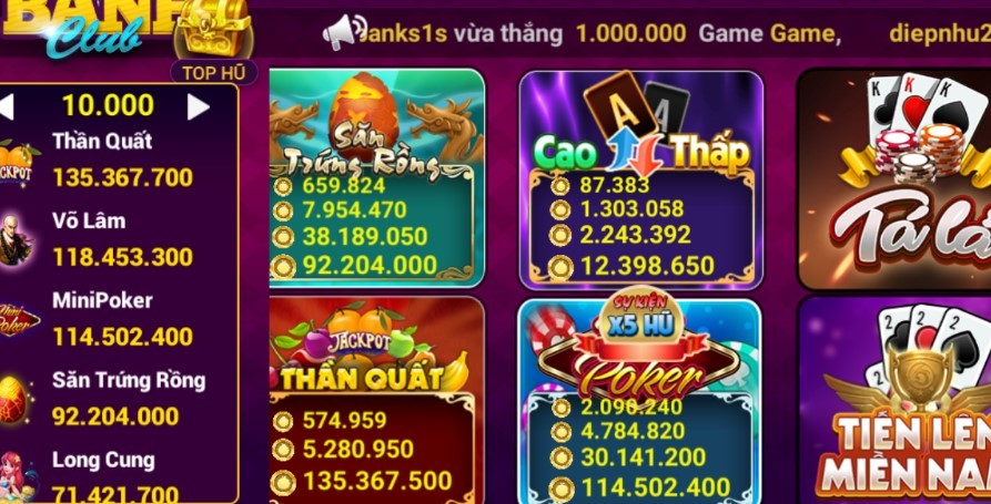 Những trò chơi mà Banh Club triển khai