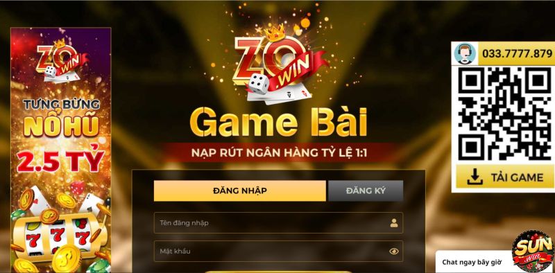 Người chơi truy cập vào trang chủ của cổng game và nhấn vào ô "đăng ký"