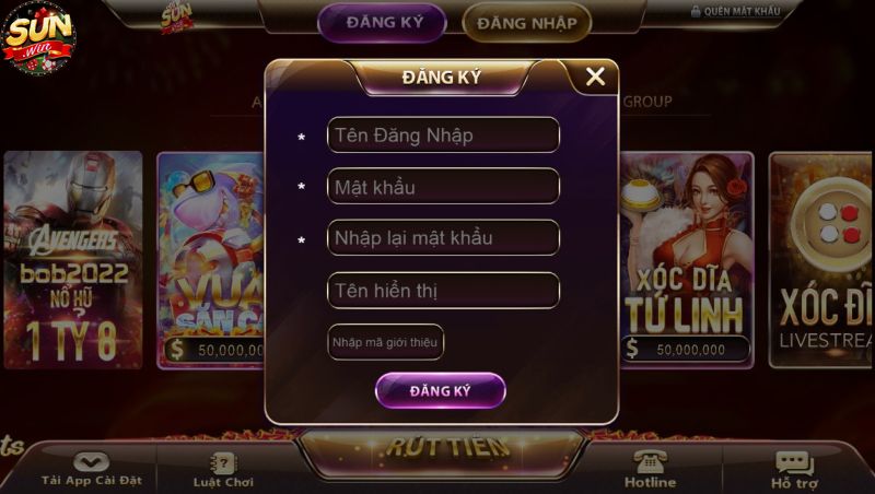 Thao tác đăng ký tài khoản tại cổng game dễ dàng