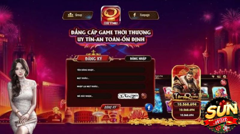 Giao diện cổng game Bethu Club đẹp, dễ nhìn