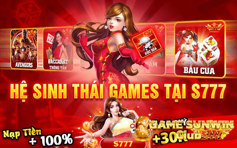 Hệ sinh thái của cổng game S777 rất đa dạng