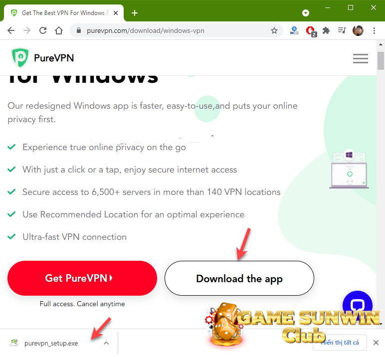 Chọn download phần mềm cho máy tính