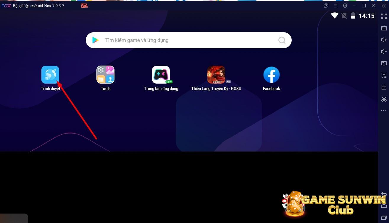 Tìm kiếm đường link tải xuống app Sunwin trên phần mềm giả lập NoxPlayer